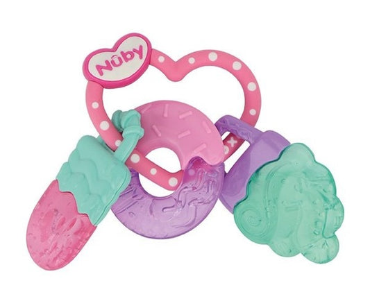 Nuby Icy Bite Sweets Teether Pink/Turqoise/Purple + 3 M