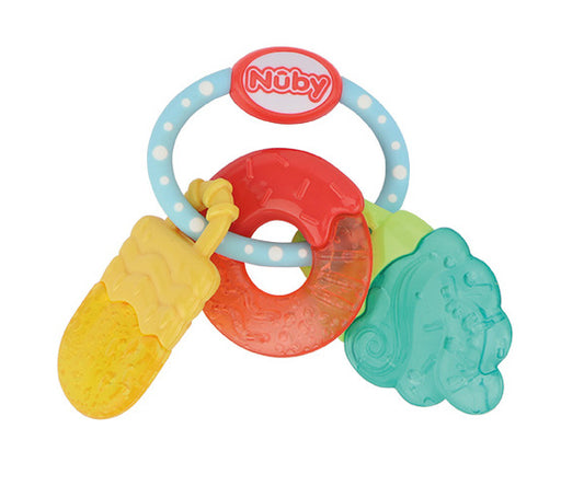 Nuby Icy Bite Sweets Teether Yellow/Turqoise/Red + 3 M