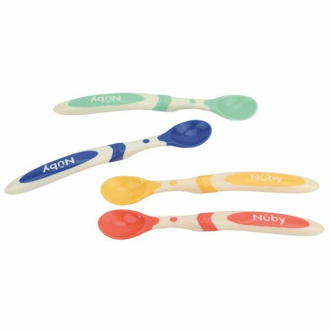 Nuby 4P Long Handle Wearing Spoon 6 m+