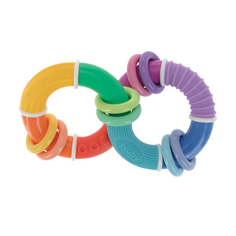 Nûby - Nuby Twist & Rattle Teether Toy With Rings + 6 m