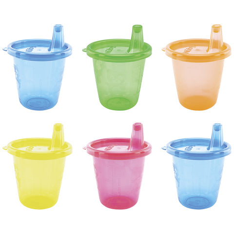 Nuby 6P Cup Set With Free Flow Spout 210ml + 9 m