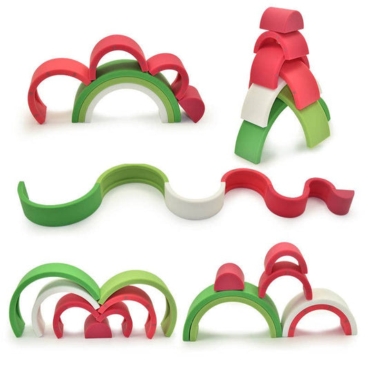 Silikon staplingsleksak vattenmelon