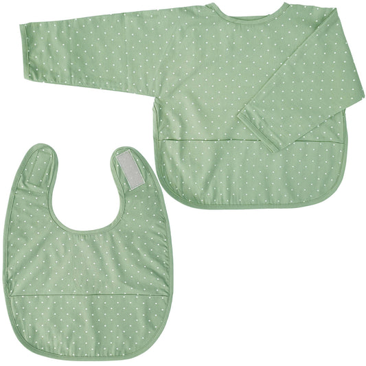 Summerville organic Haklapp + Haklapp med ärmar Cameo Green Dotty