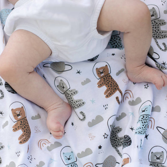 Summerville organic Ekologisk babyfilt Astrocat blå
