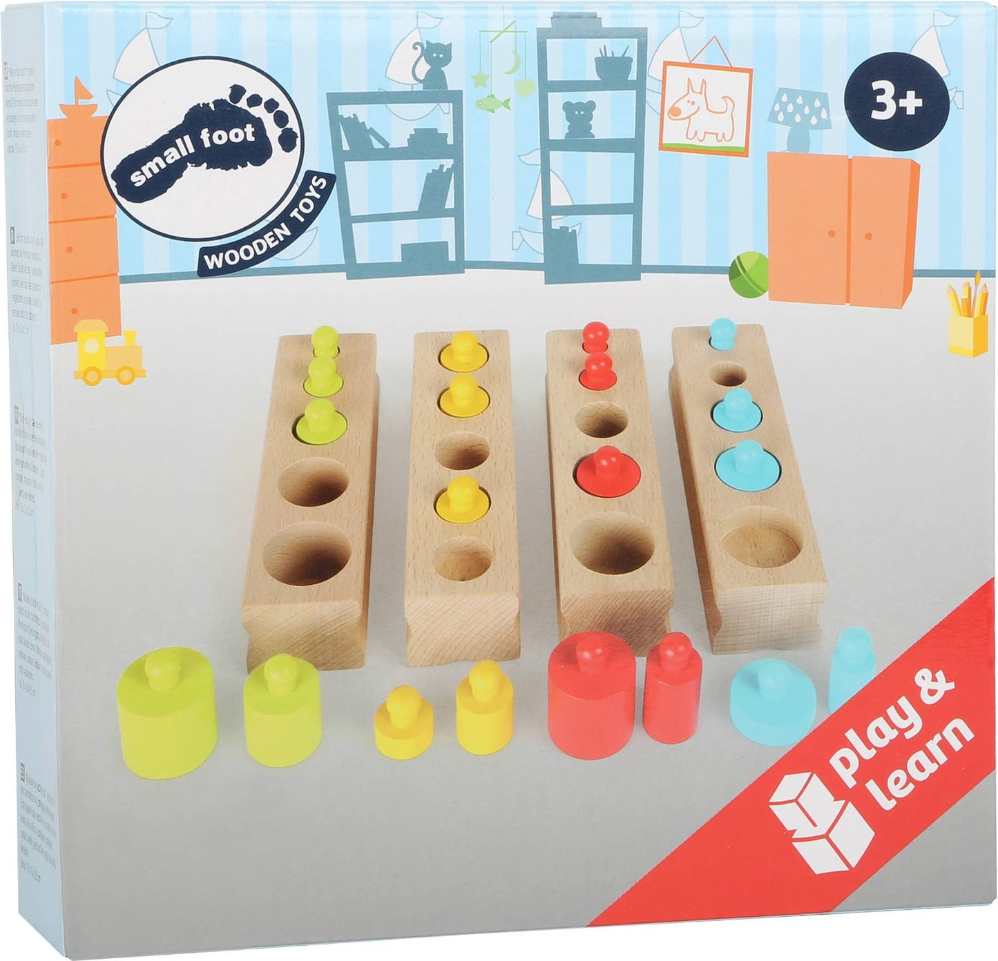 small foot Plug-in spel storlek fördelning | pedagogisk leksak | trä