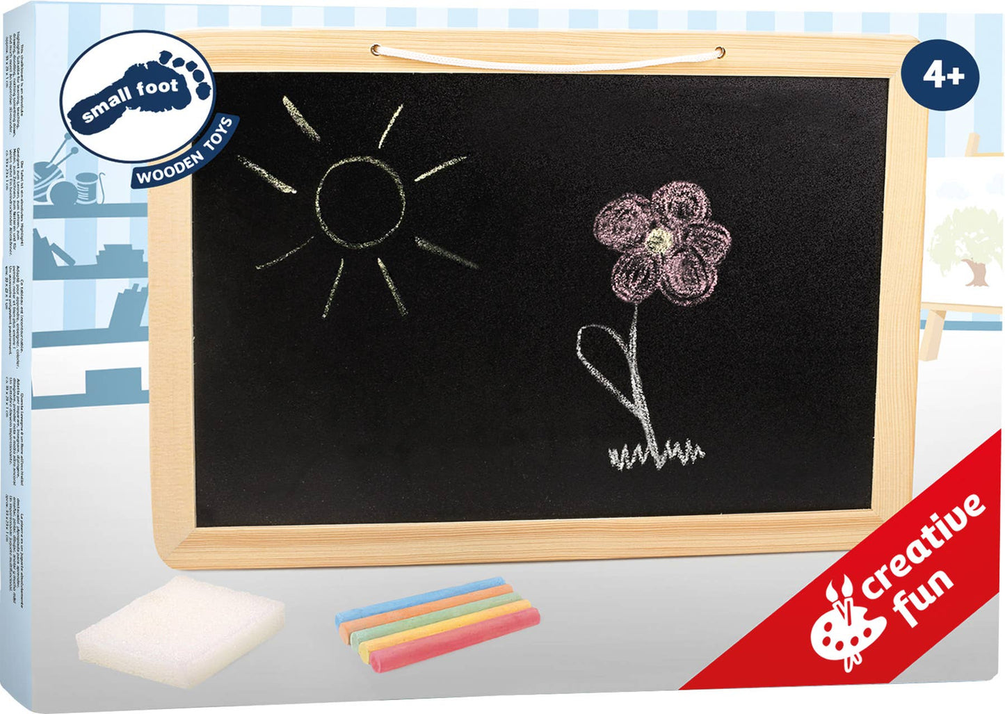 small foot small foot Blackboard Colourful Chalk | Svarta tavlor och skolmaterial | Trä