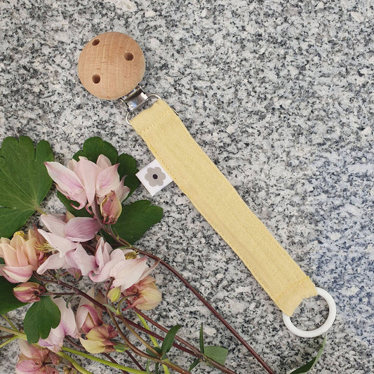 Organisk Nappklämma Muslin Solgul