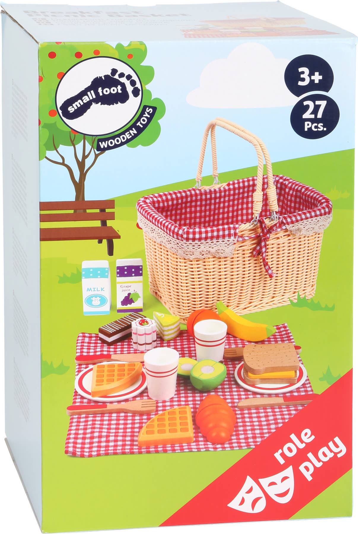 small foot Frukost picknick korg | rulle leksak | trä