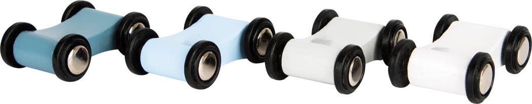 small foot Blue Wonder racerbana | marmor spår | trä