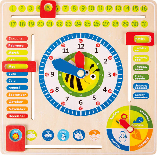 small foot Datum, Tid & Årstider Learning Board Sv | Trä