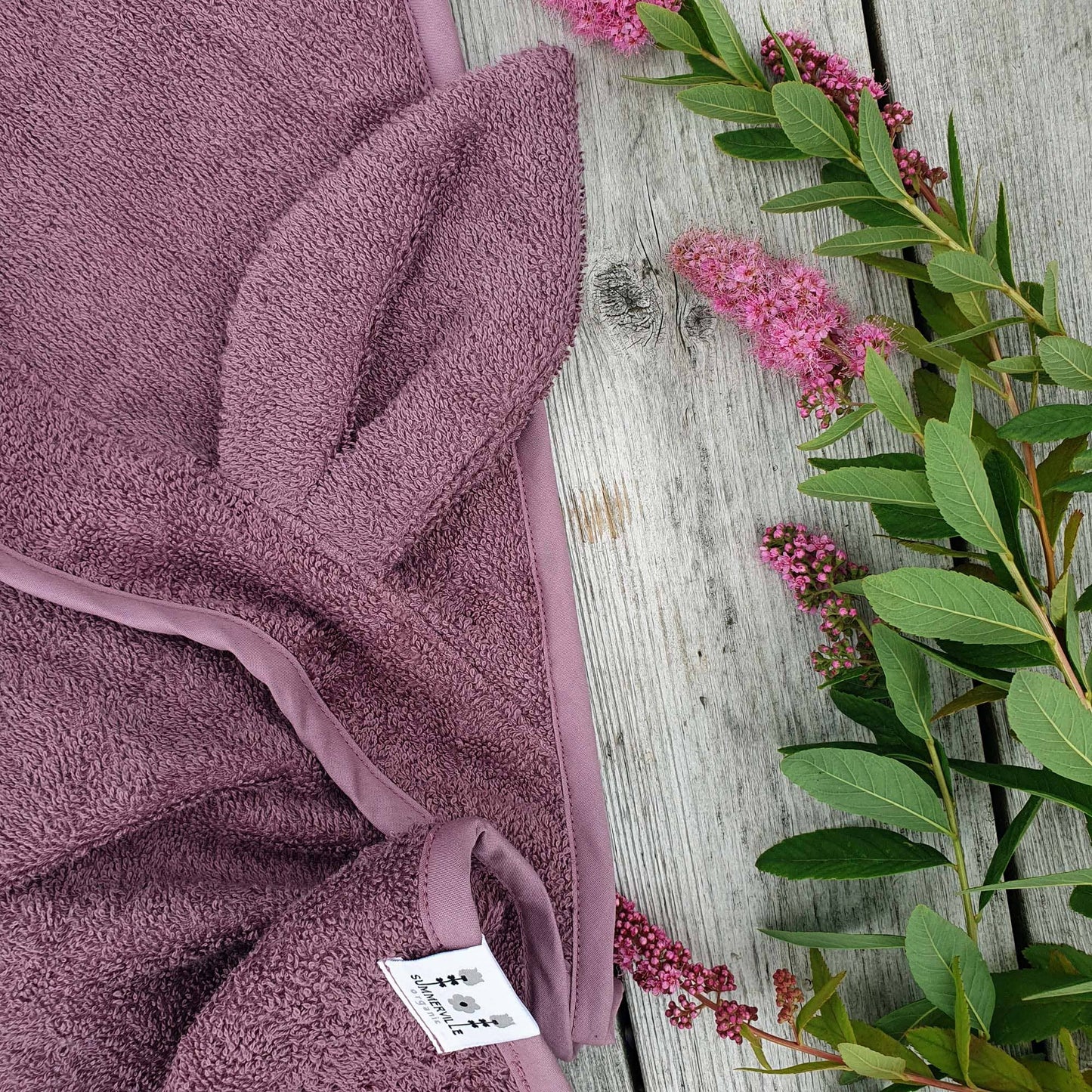 Summerville organic Ekologisk babyhandduk med huva kanin druva