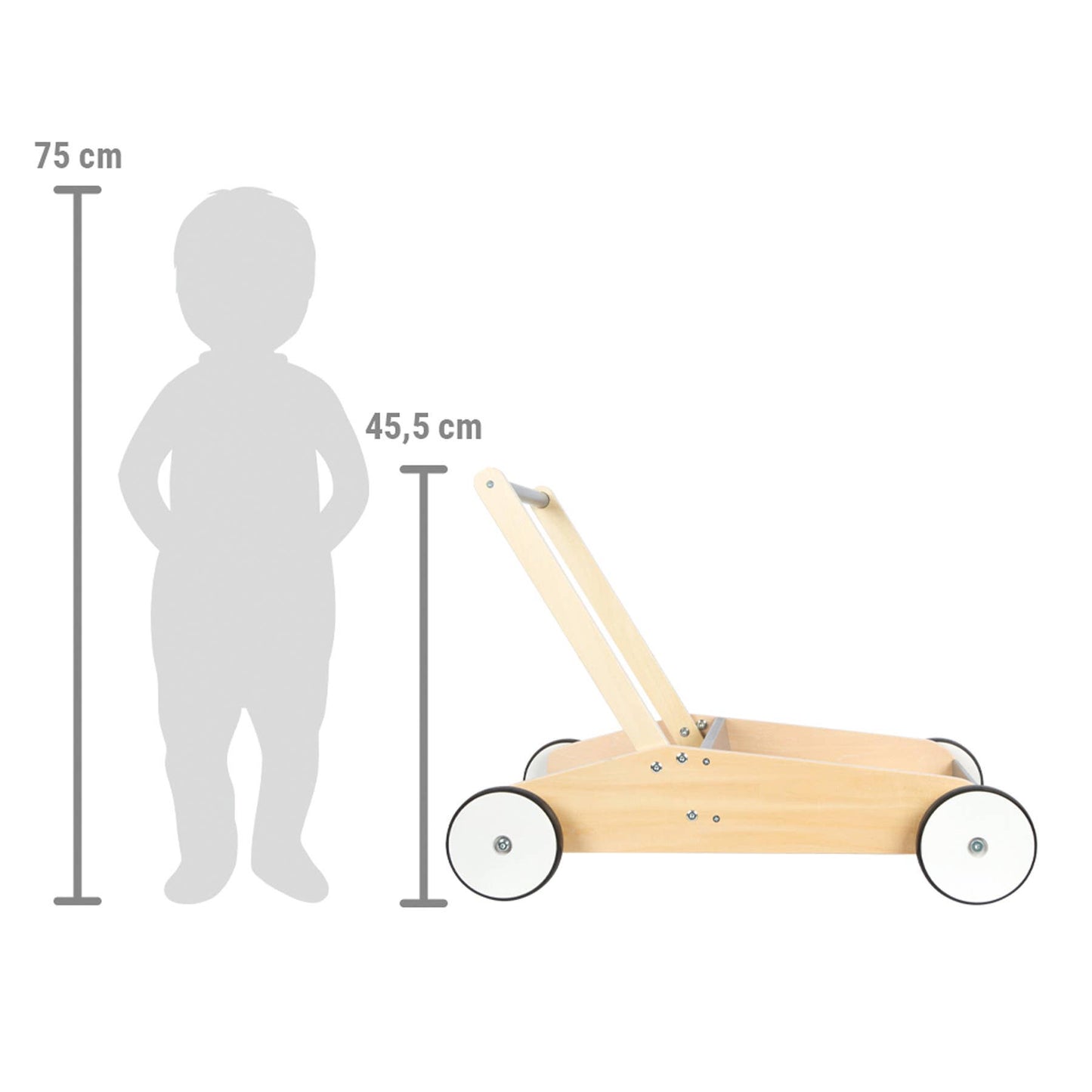 small foot Skiffergrå barnrullator | motorik | träleksaker