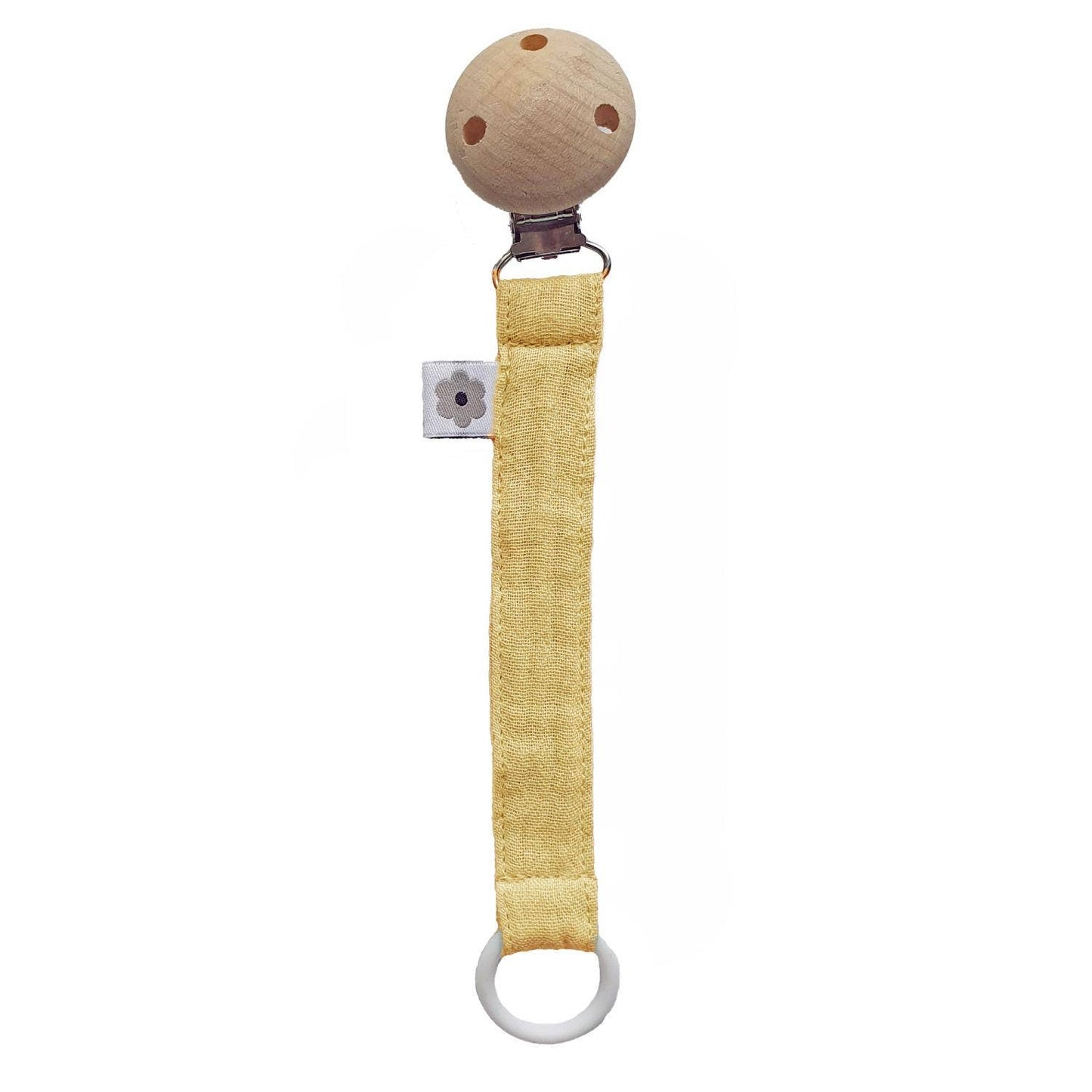Organisk Nappklämma Muslin Solgul