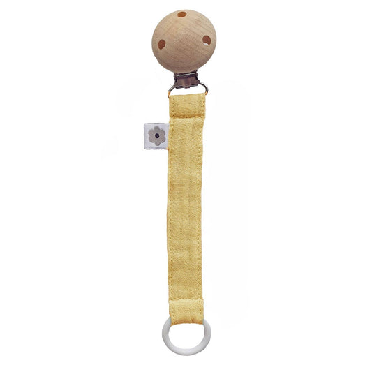 Organisk Nappklämma Muslin Solgul