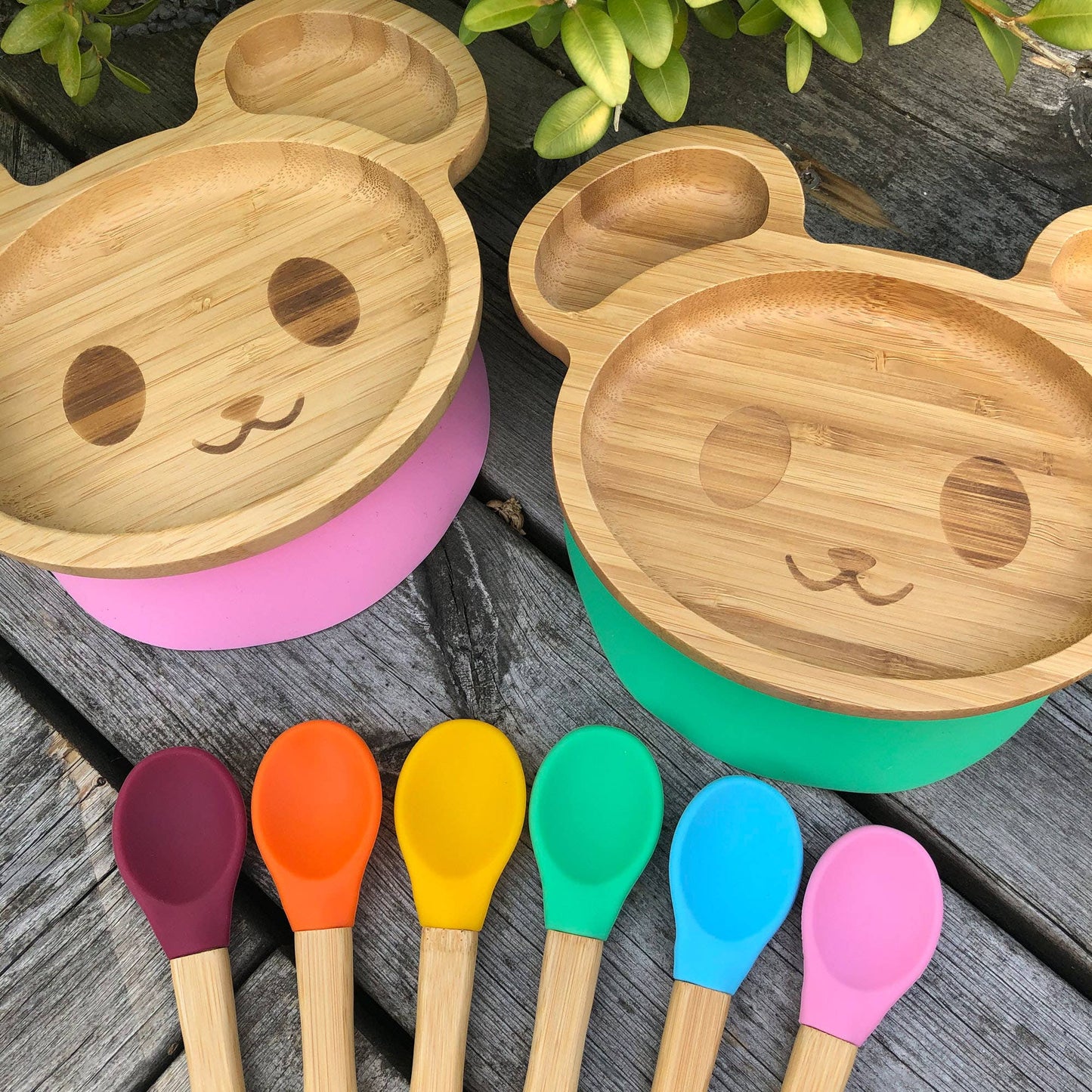 Barn Bambu Porslin Mus Rosa