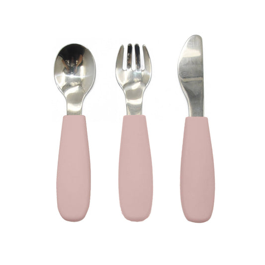 Summerville organic Bestick Silikon-Stål Blek Malva