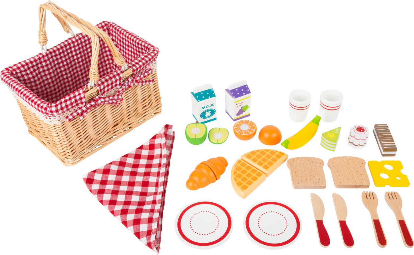 small foot Frukost picknick korg | rulle leksak | trä