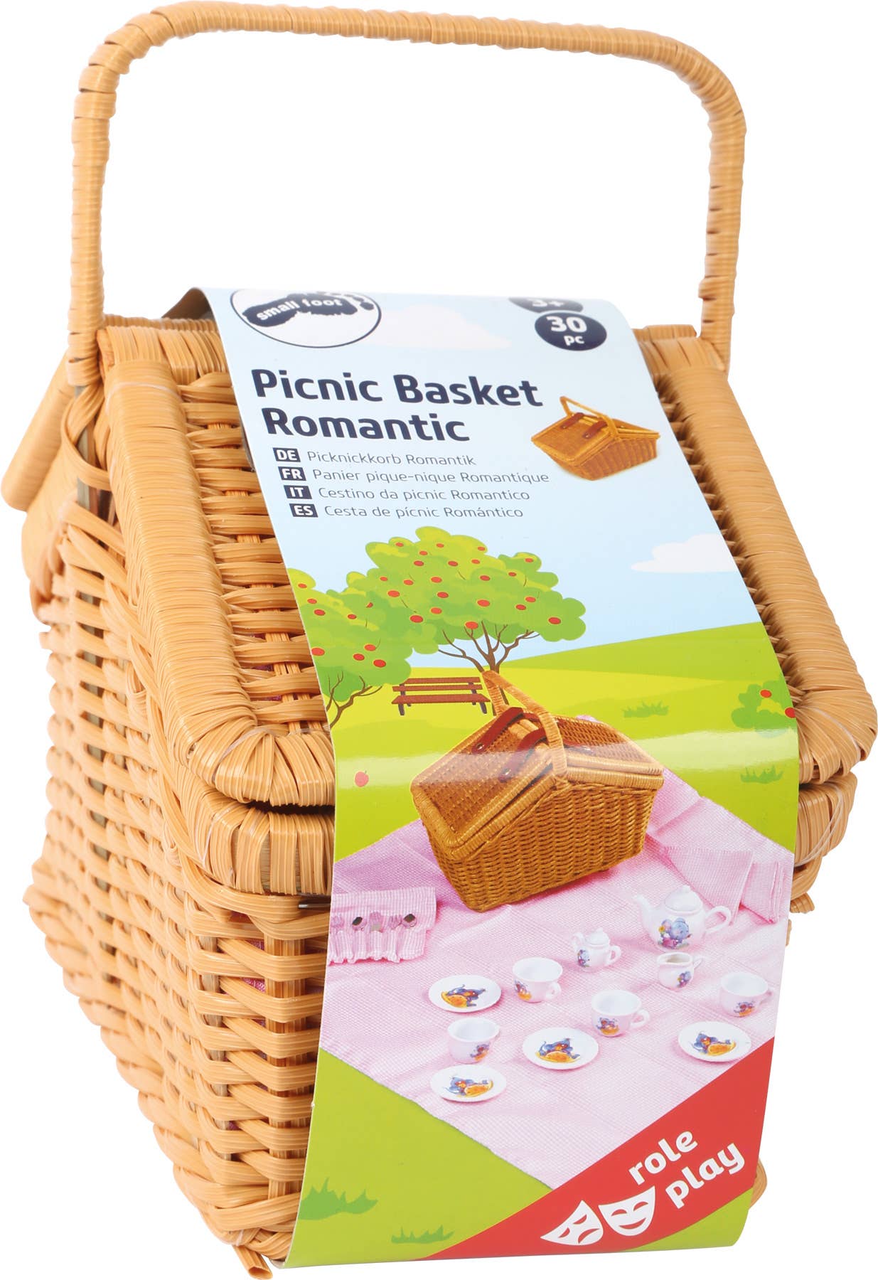 small foot Romantisk picknickkorg | rulle leksak | trä