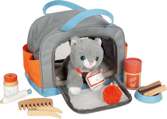 small foot small foot Katt med väska och grooming-kit | rollspel | träleksak