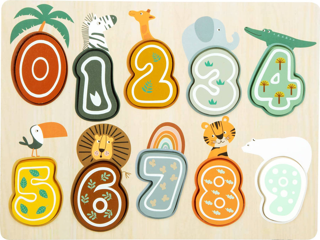 small foot Safari nummerpussel i trä