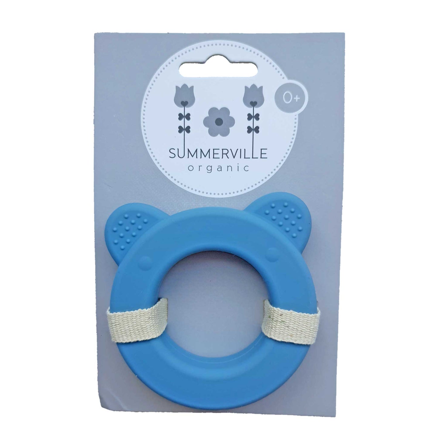 Summerville organic Silikon Baby Rattle Bear Stone Blue
