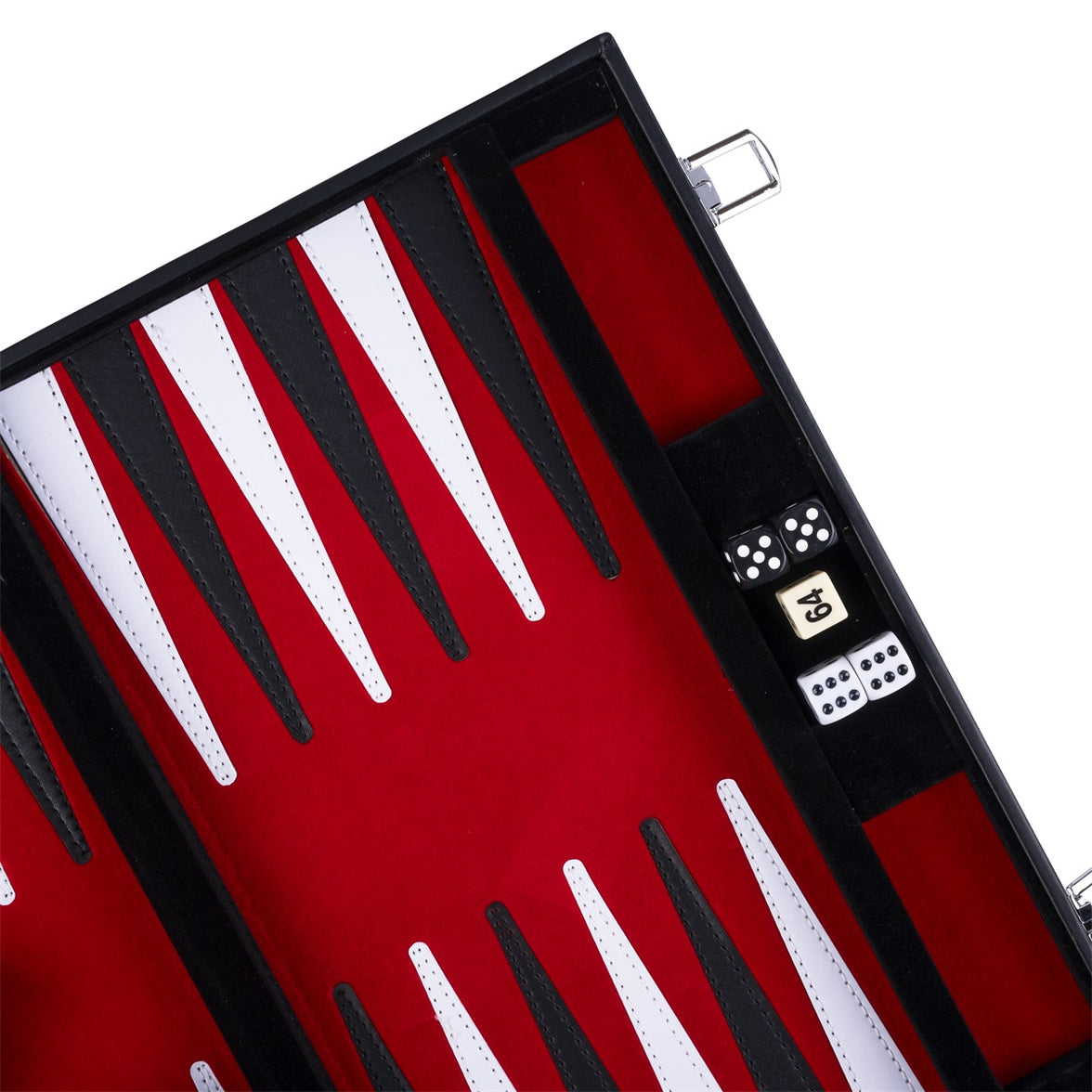 Engelhart - Backgammon röd/svart/vit