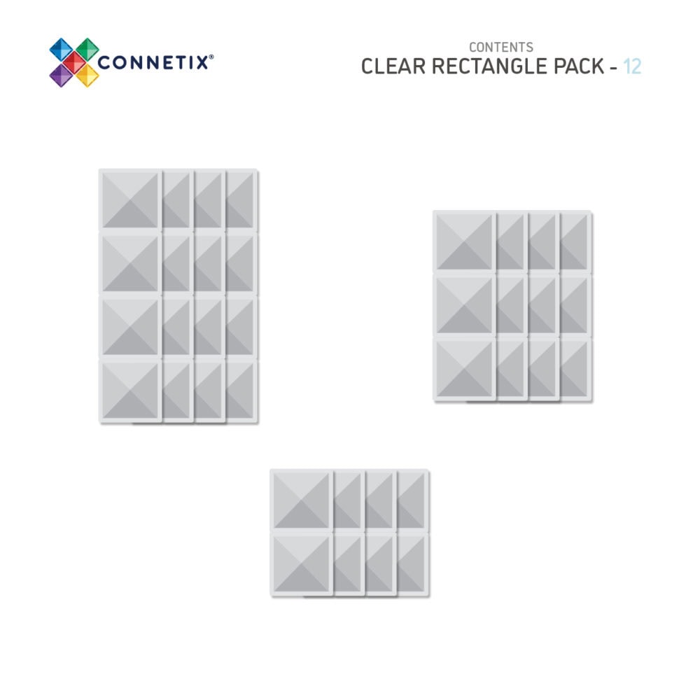 Clear Rectangle Pack 12 Pieces