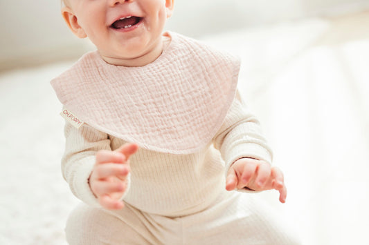 Oh, Poppy! JUNO DROOL BIBS 2-P Powder Pink / Linen Beige