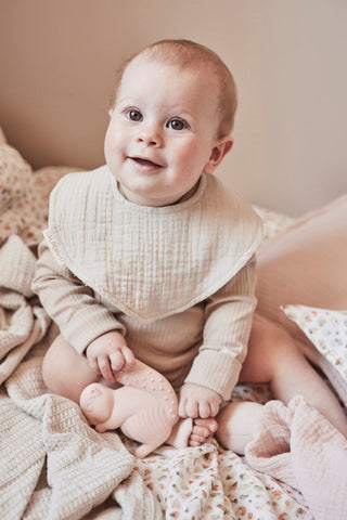 Oh, Poppy! JUNO DROOL BIBS 2-P Linen Beige