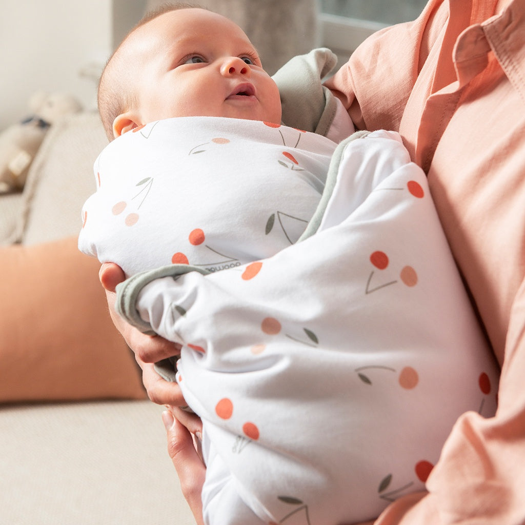 Roll About Vadderad Filt Körsbär Grön