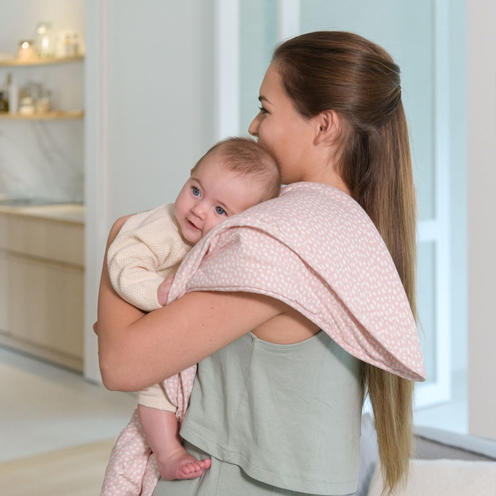 Roll About Vadderad Filt - Moln Rosa