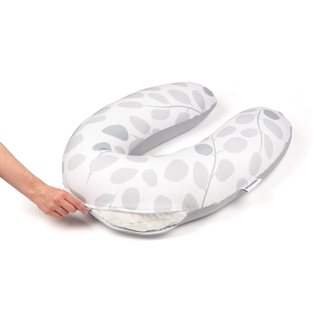 Roll About Överdrag Amningskudde Grå Löv