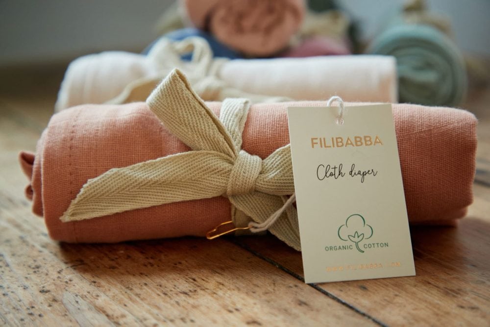 Filibabba Muslinblöja GOTS Blush