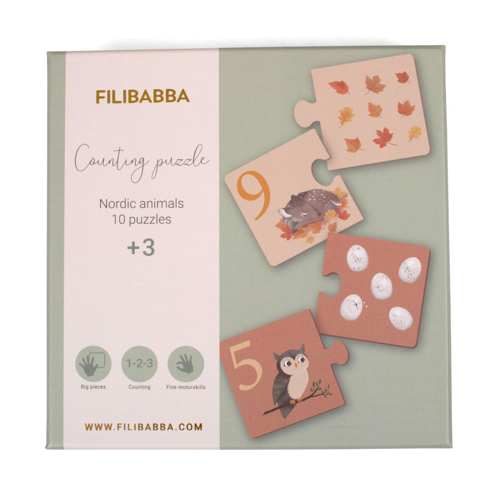 Filibabba Counting puzzle - djurmotiv