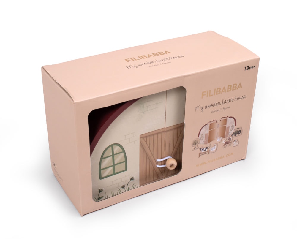 Filibabba träbondgård med djur