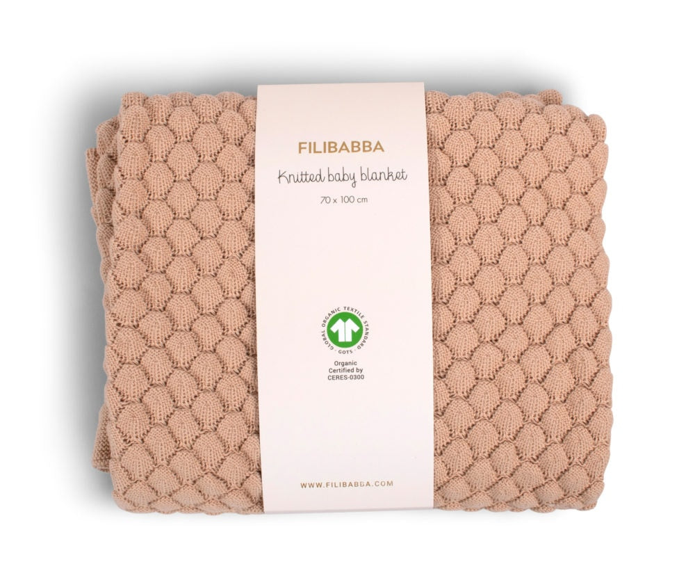 Filibabba Knitted Baby Blanket GOTS