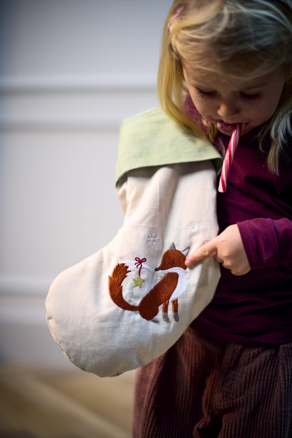 Filibabba Broderad Julstrumpa - Vinterräv