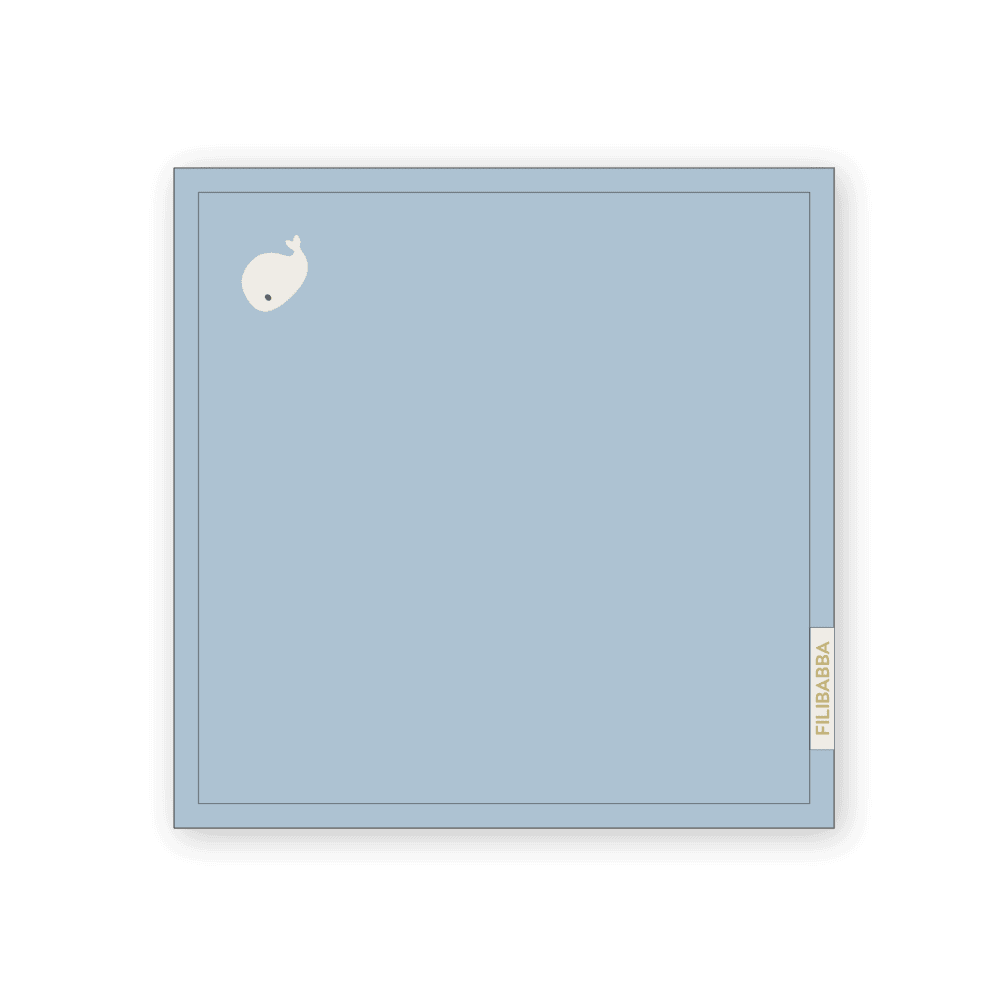 Filibabba Washcloth Embroidered Whale 4-pack