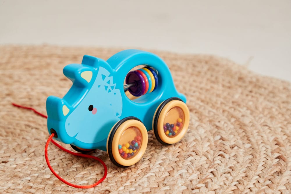 Scandinavian Baby Pull Along Dinosaur
