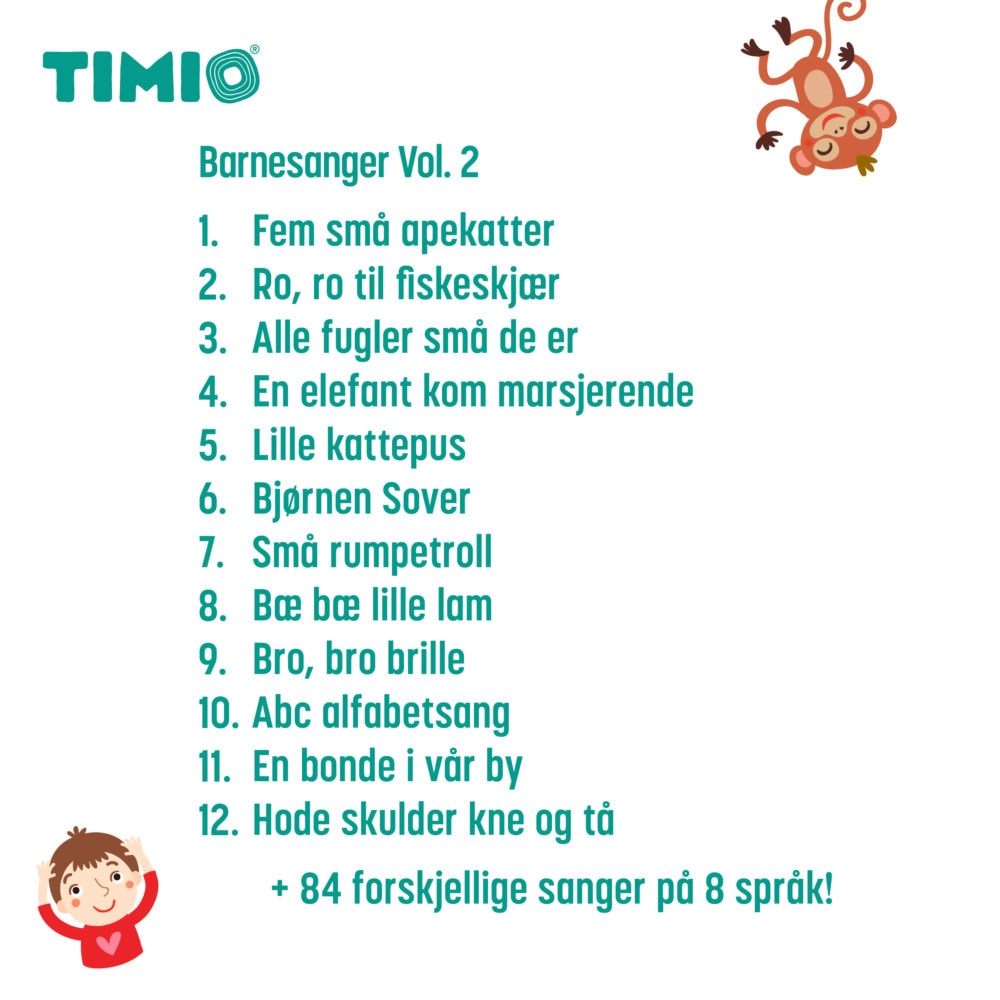 TIMIO Disc Set 2 - Numbers, Nursery Rhymes, Sea Animals, Shapes and Fruits