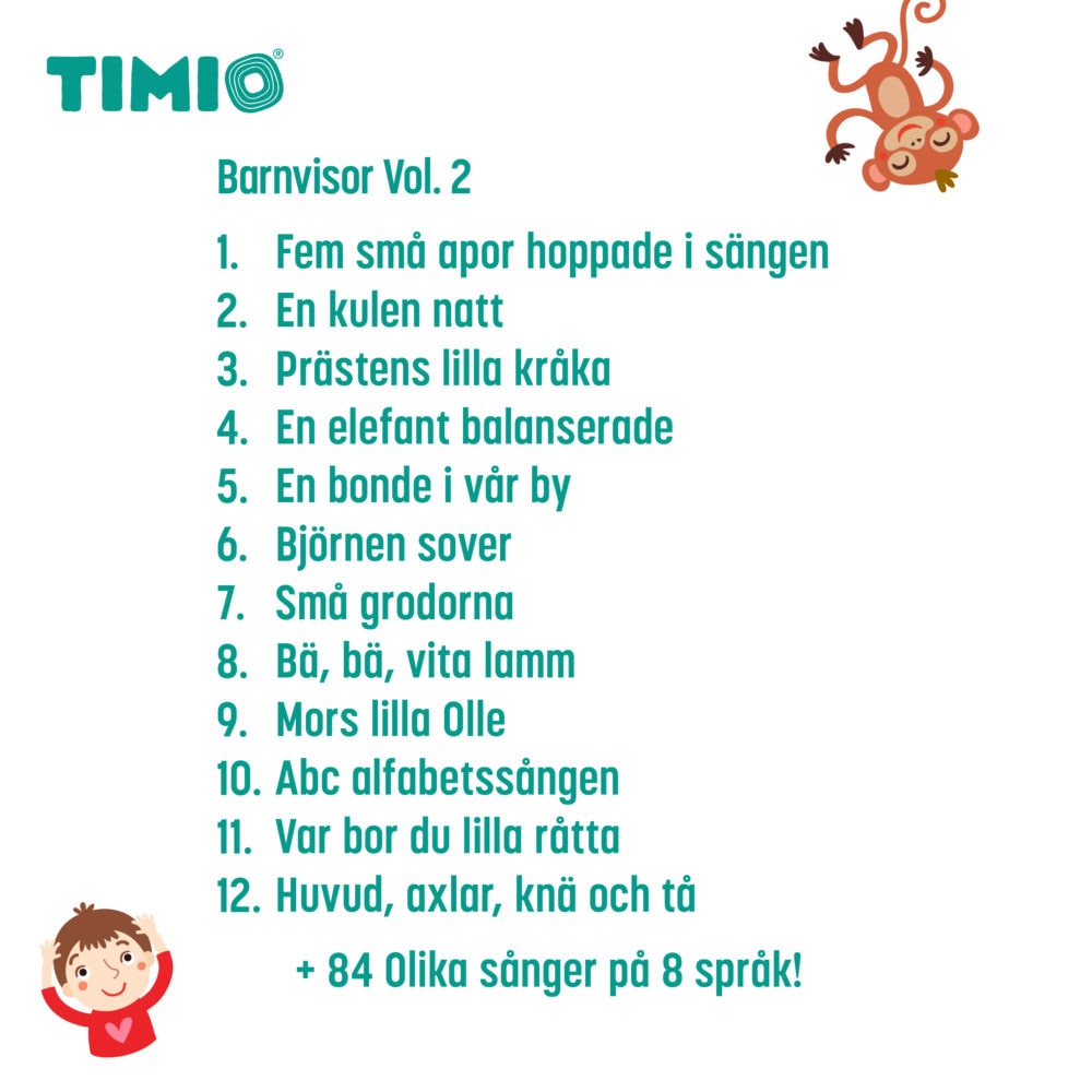 TIMIO Disc Set 2 - Numbers, Nursery Rhymes, Sea Animals, Shapes and Fruits