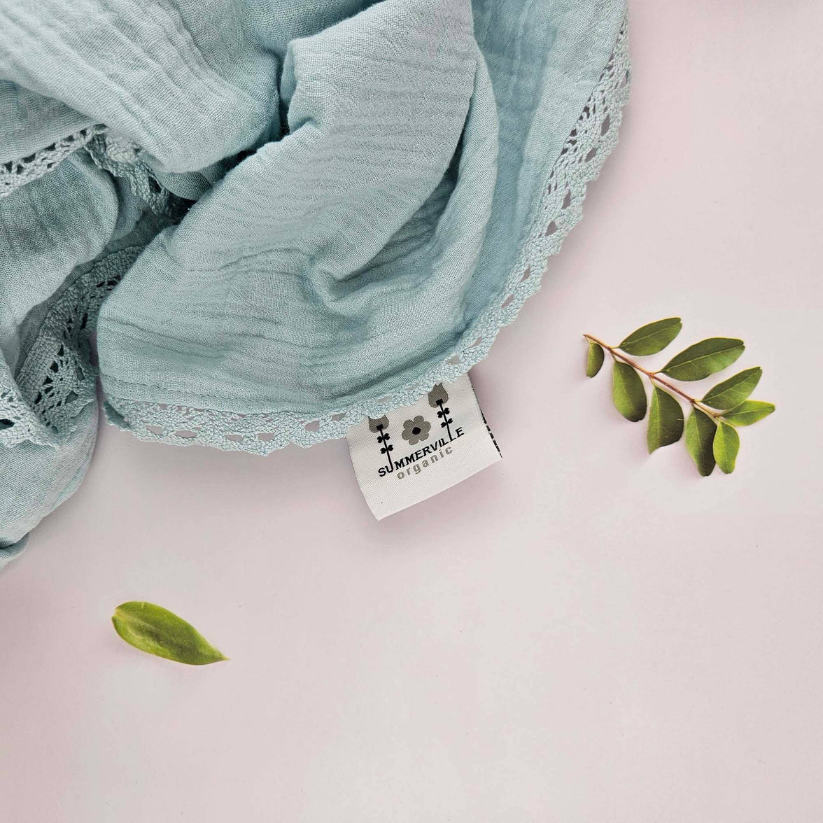 Summerville organic Babyfilt Muslin Spets