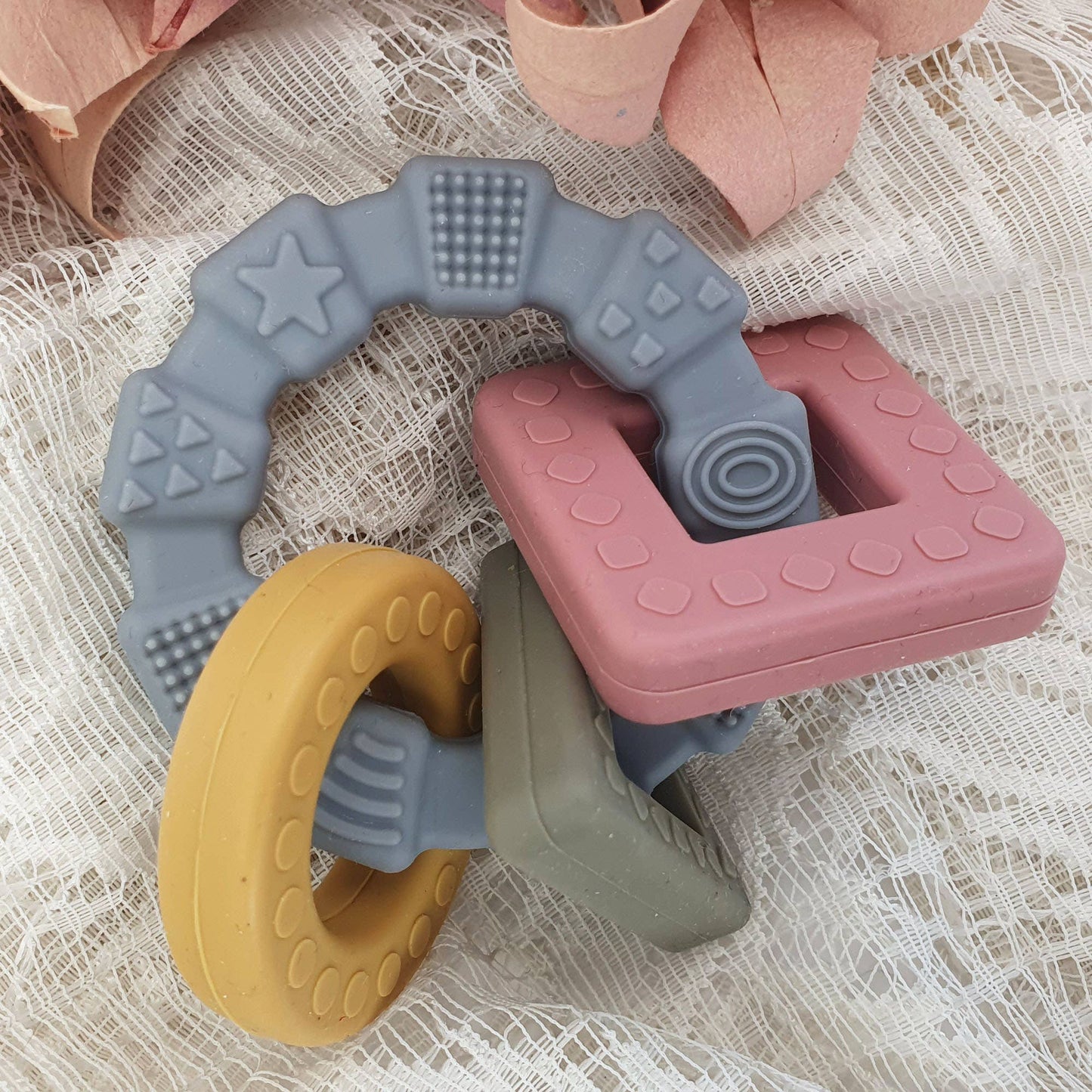 Summerville organic Baby Silikon Teether Leksaksgeometri