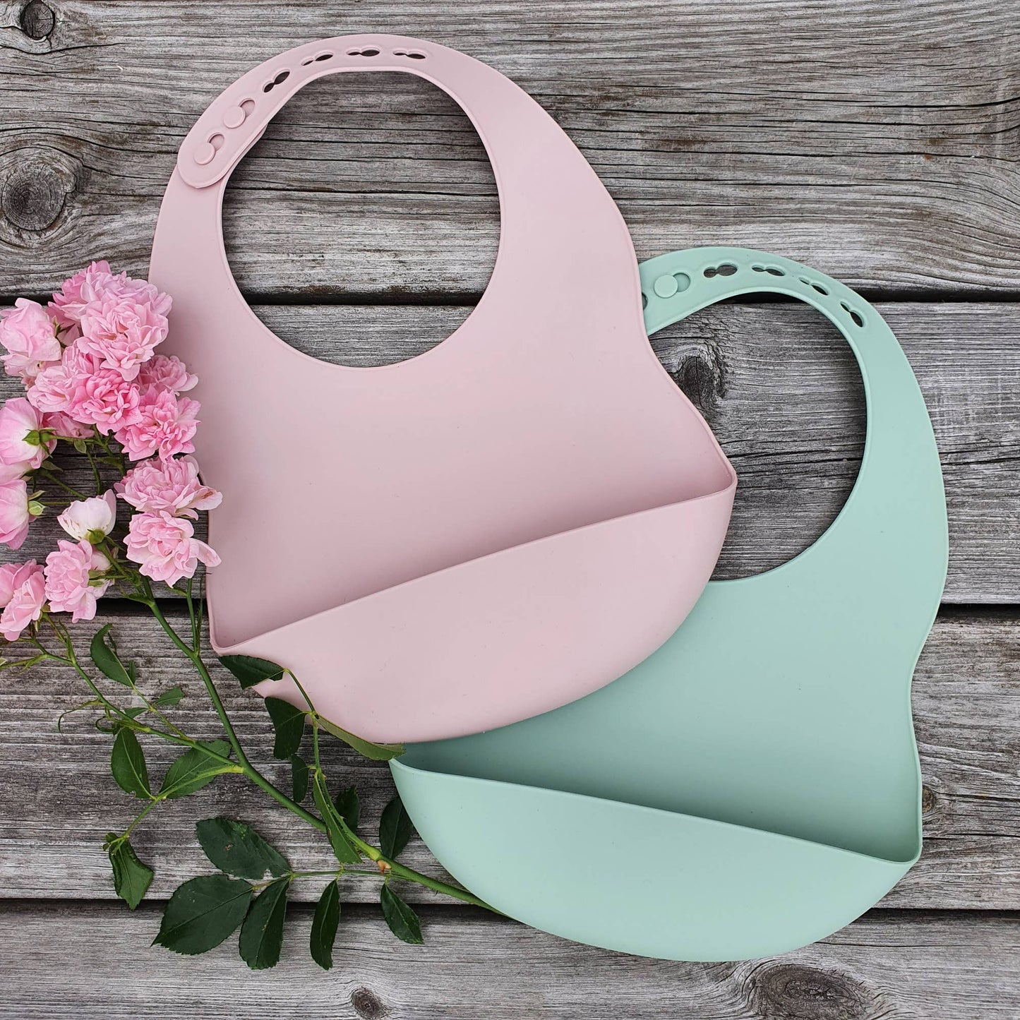 Summerville organic Haklapp Silikon 2-pack Grön-Mauve