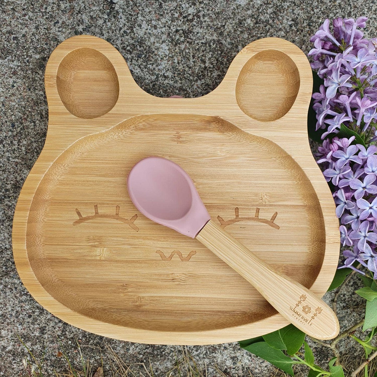Summerville organic Bambu porslin för barn Rabbit Pale Mauve