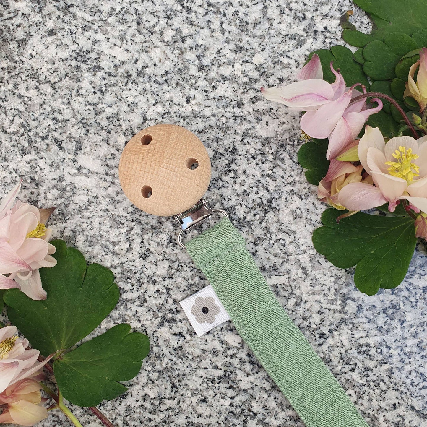 Ekologisk nappklämma Muslin Basilika