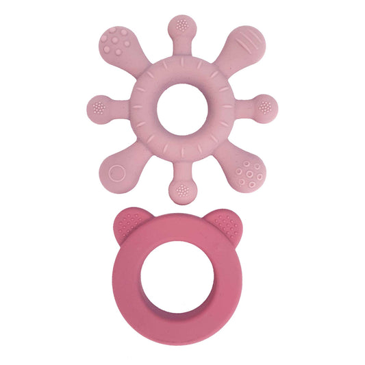 Summerville organic Silikon Baby Rattle + Teether Rose-Lila