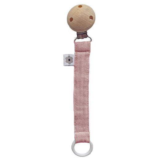Ekologisk Nappklämma Muslin Pale Mauve
