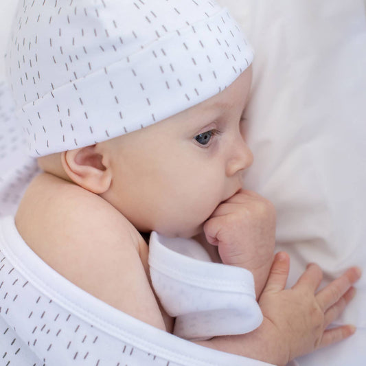 Summerville organic Ekologisk babyhatt White Line 0-3 månader