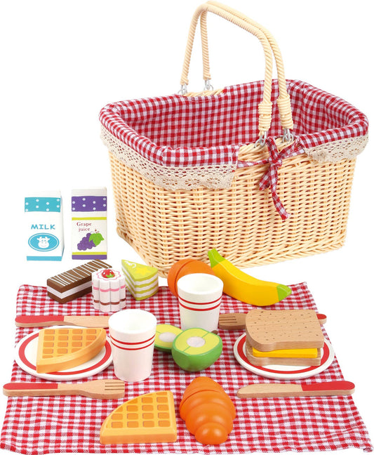 small foot Frukost picknick korg | rulle leksak | trä